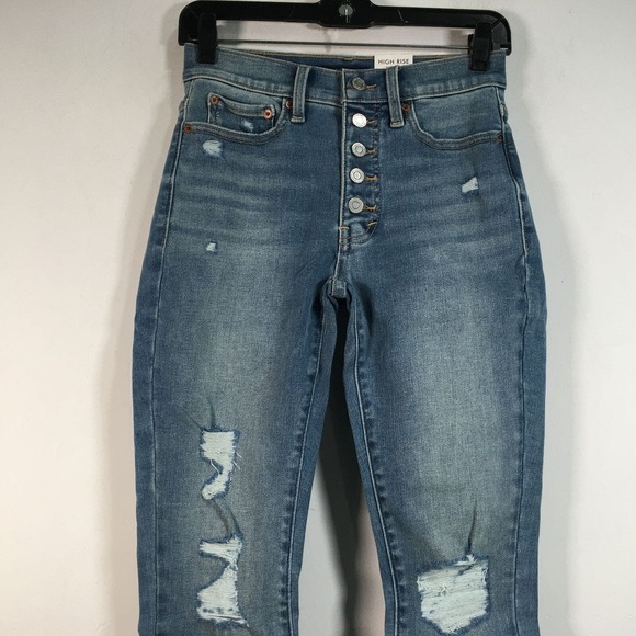 Lucky Brand High Rise Denim Mom Jean, Women's Size 4/27 Ankle - Blue - Picture 9 of 14